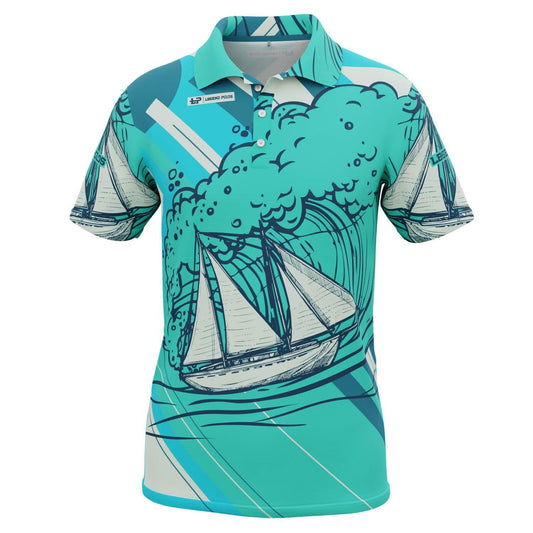 Men's Rolling Seas Short Sleeve Sailing Shirt - Legend Polos