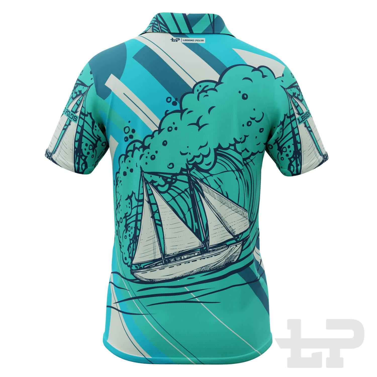 Men's Rolling Seas Short Sleeve Sailing Shirt - Legend Polos