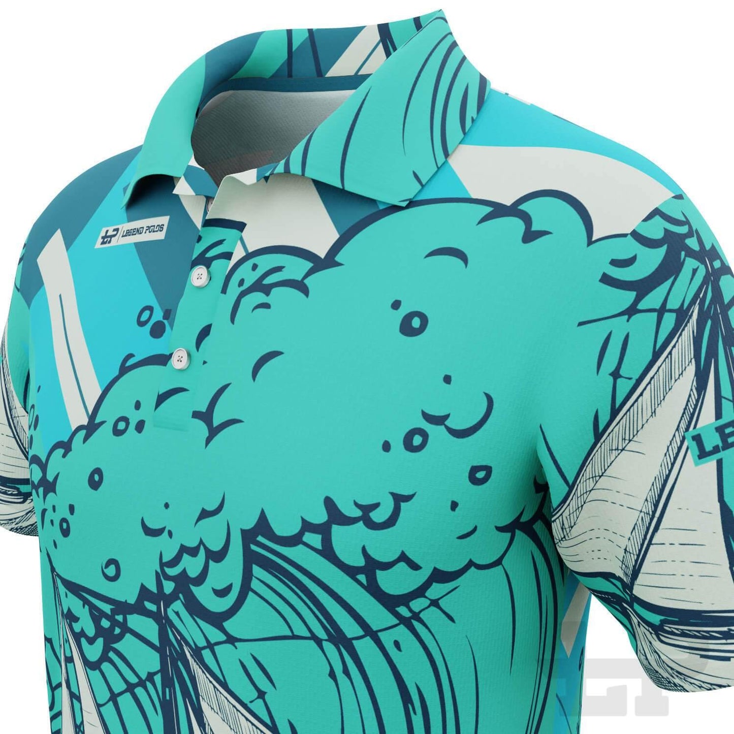 Men's Rolling Seas Short Sleeve Sailing Shirt - Legend Polos