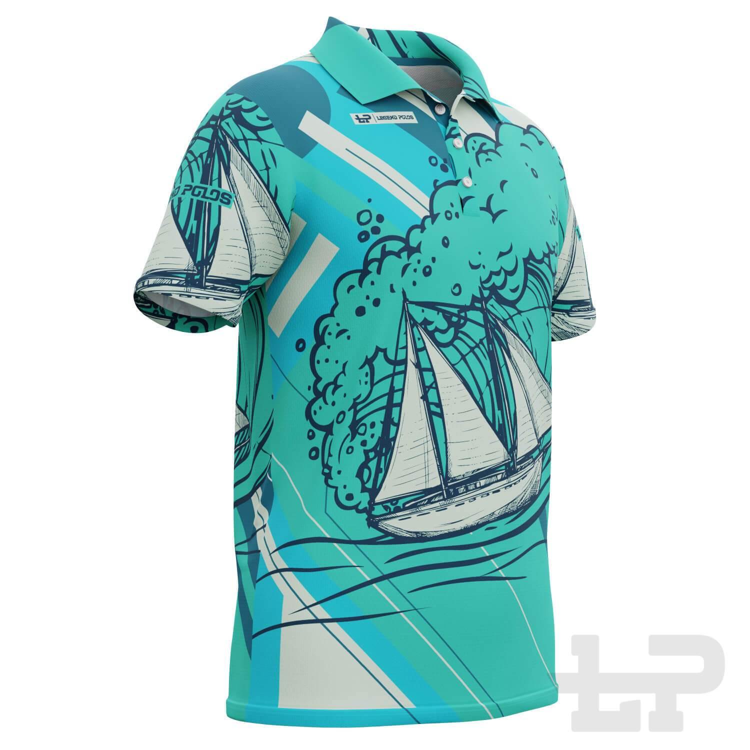 Men's Rolling Seas Short Sleeve Sailing Shirt - Legend Polos