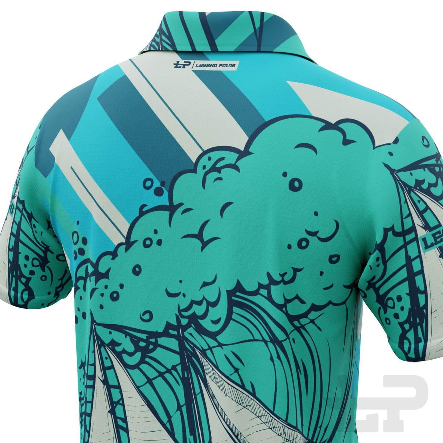Men's Rolling Seas Short Sleeve Sailing Shirt - Legend Polos