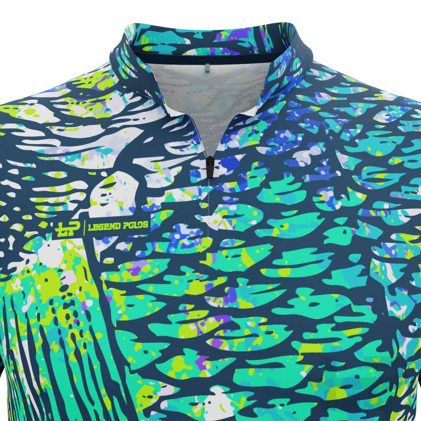 Men's Green Scales Long Sleeve Fishing Shirt - Legend Polos