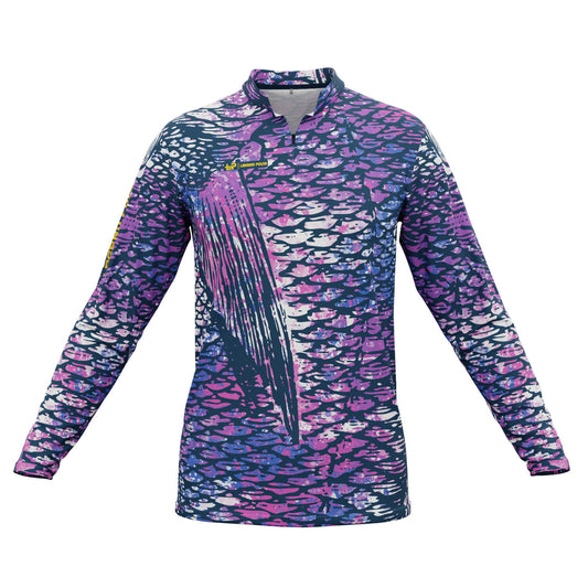 Men's Purple Scales Long Sleeve Fishing Shirt
