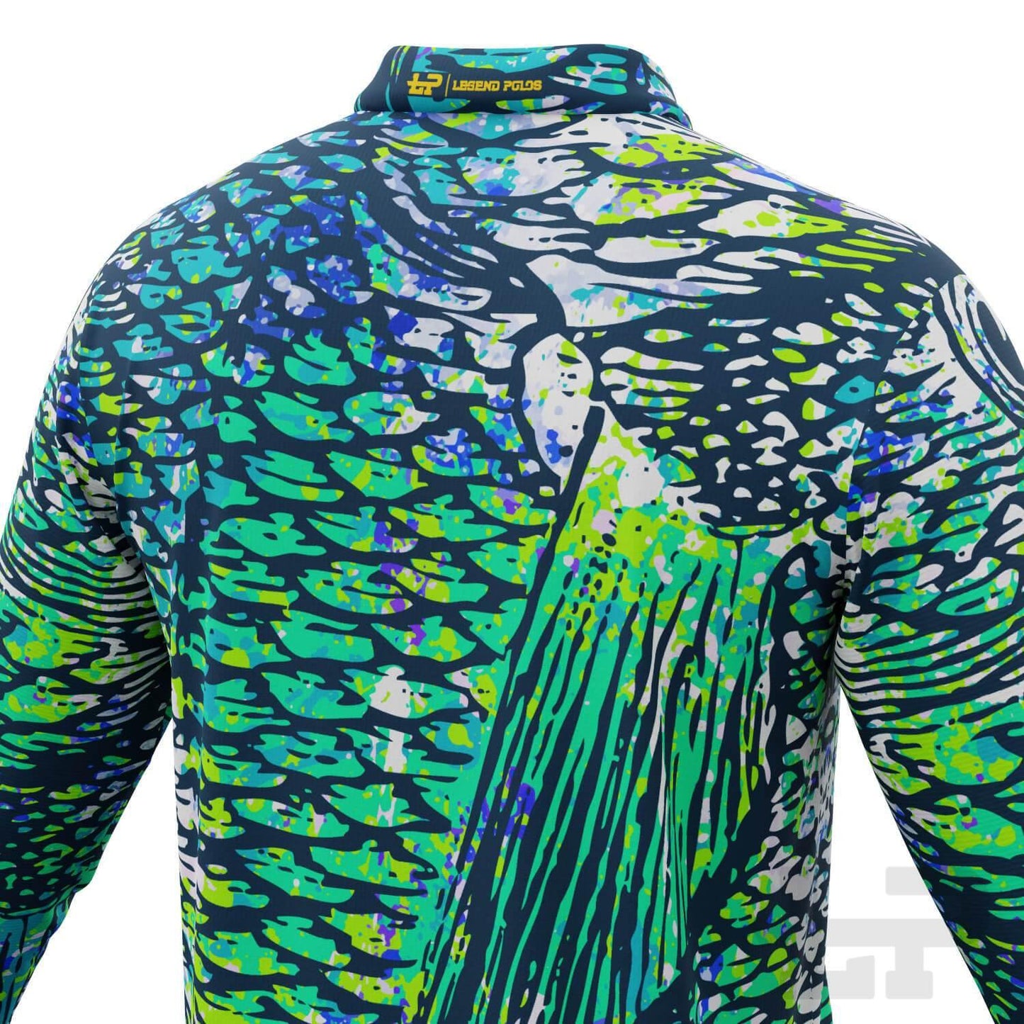 Men's Green Scales Long Sleeve Fishing Shirt - Legend Polos