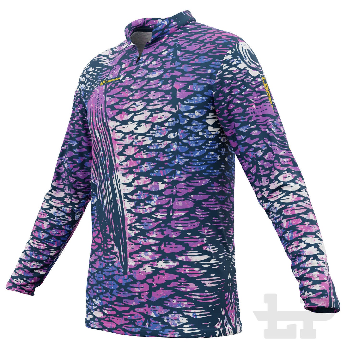Men's Purple Scales Long Sleeve Fishing Shirt