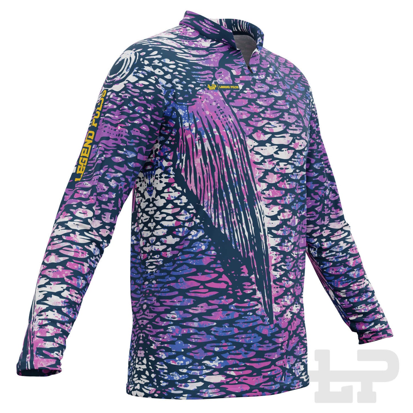 Men's Purple Scales Long Sleeve Fishing Shirt