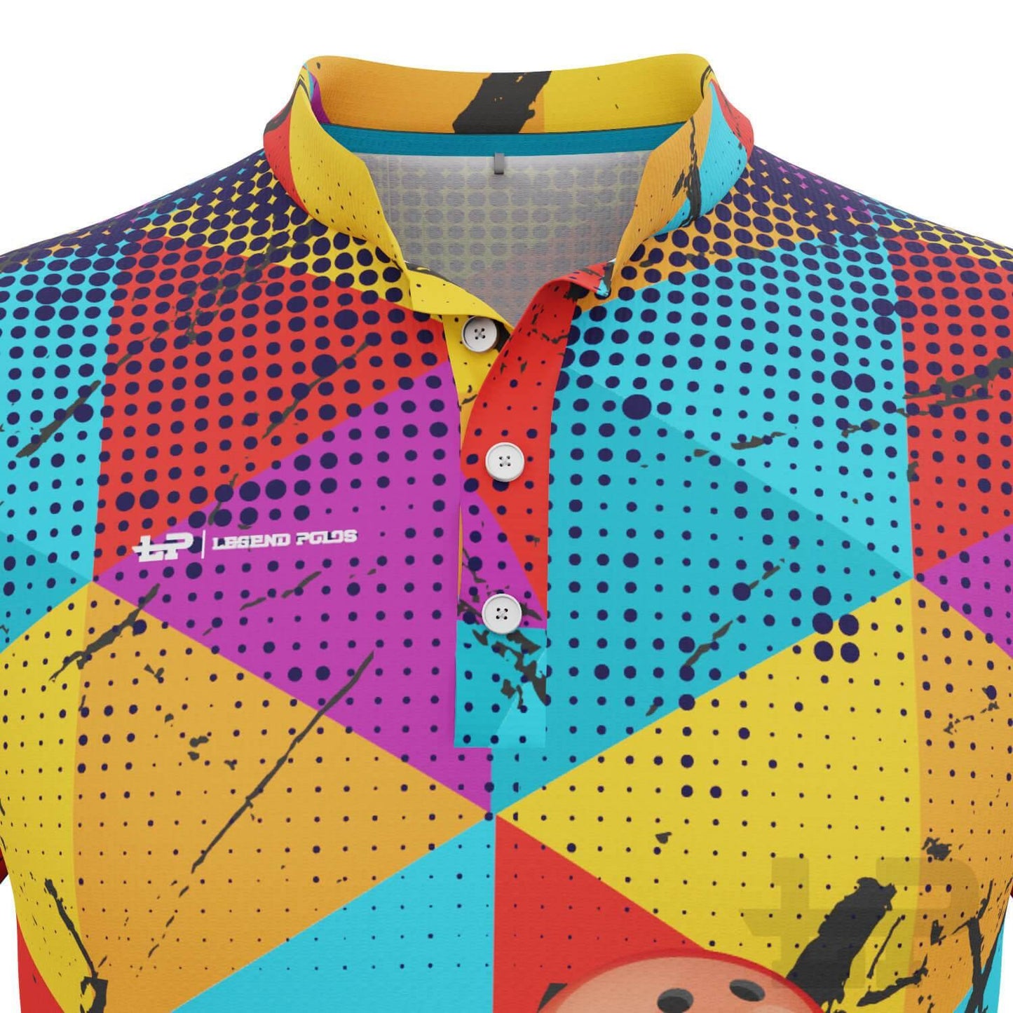 Men's Triangles Short Sleeve Tenpin Bowling Shirt - Legend Polos