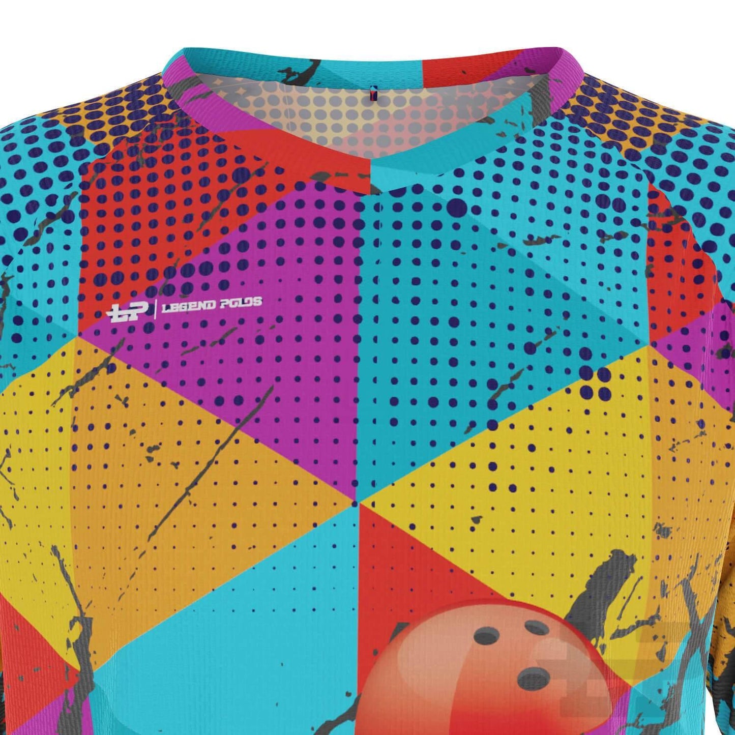 Men's Triangles Short Sleeve Tenpin Bowling Shirt - Legend Polos
