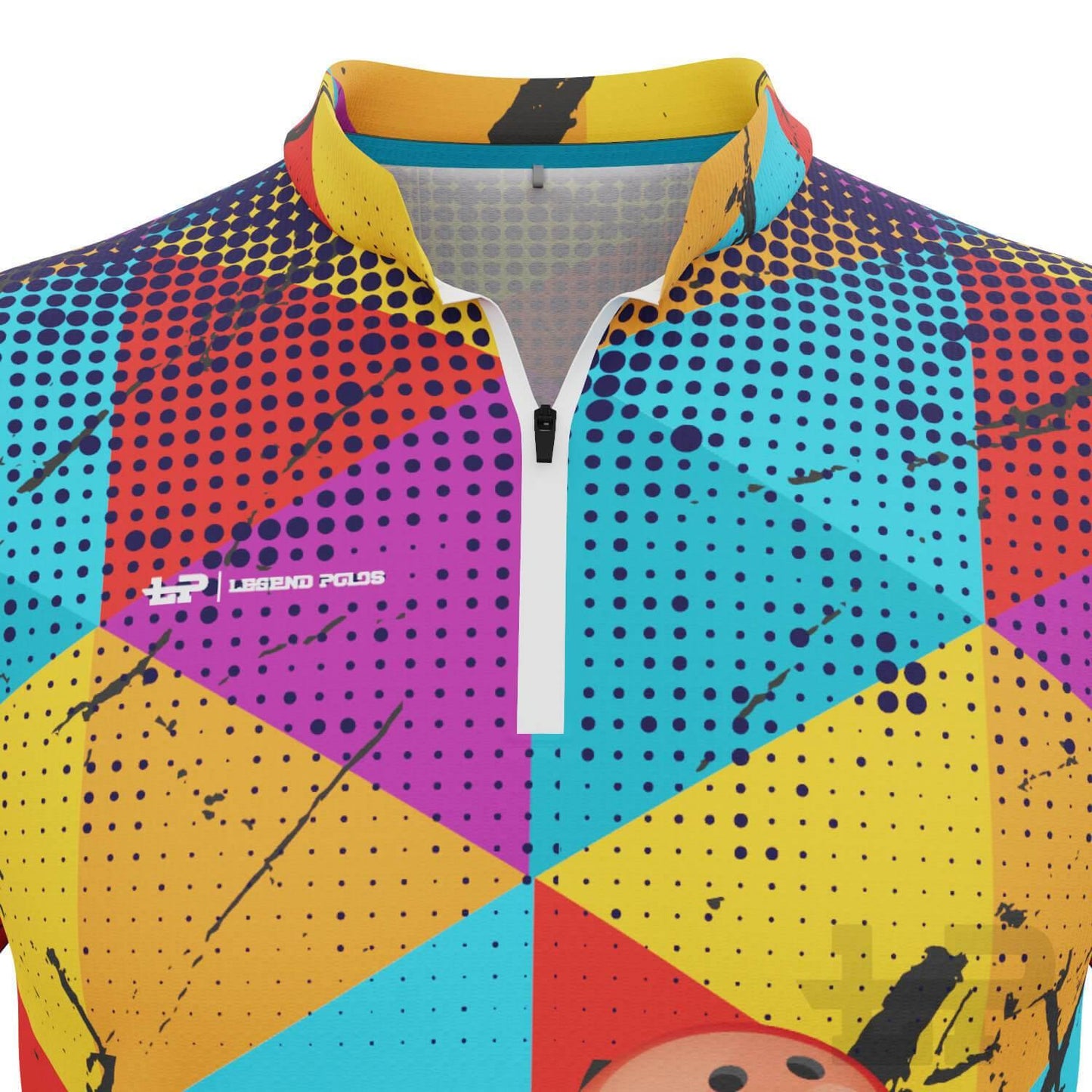 Men's Triangles Short Sleeve Tenpin Bowling Shirt - Legend Polos