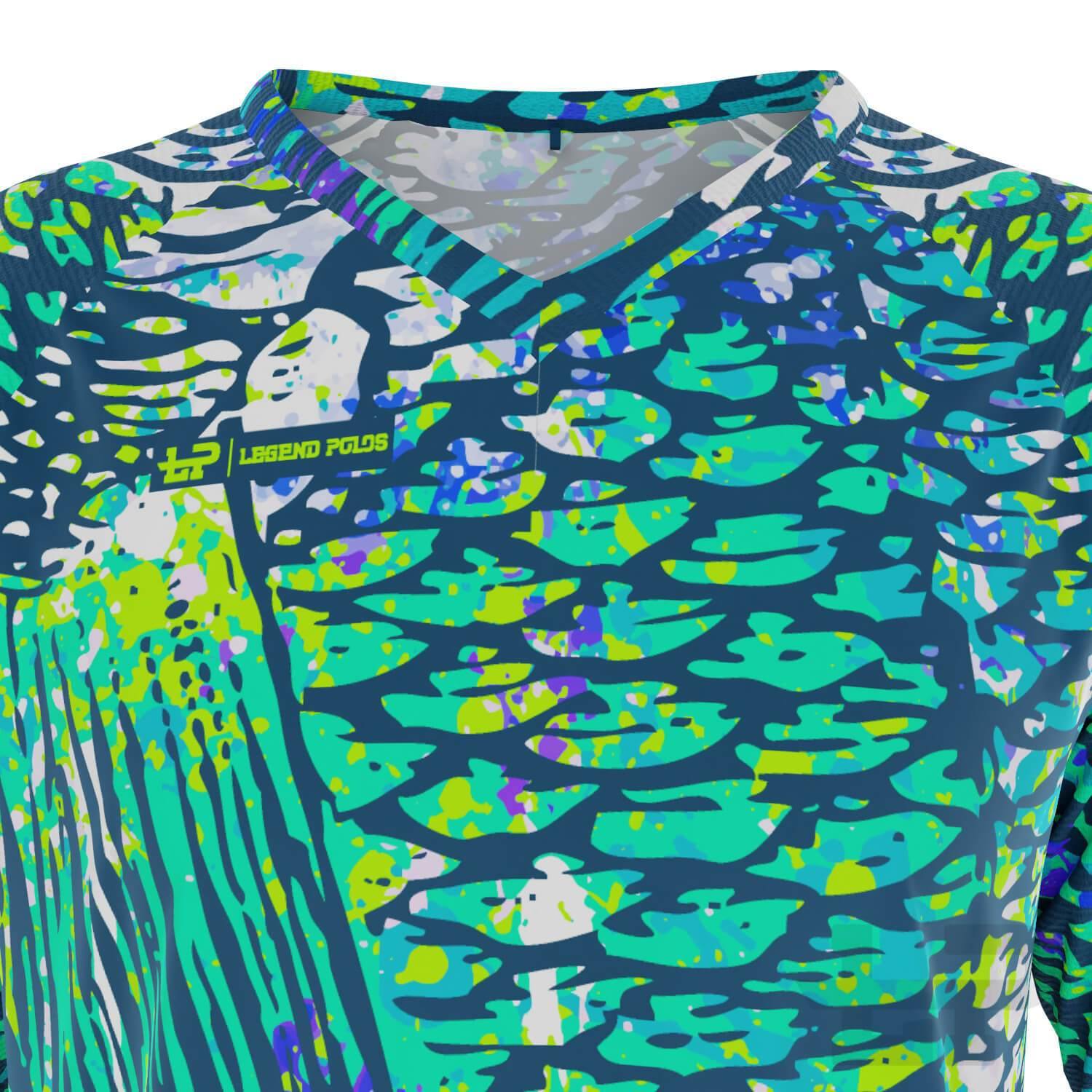 Men's Green Scales Long Sleeve Fishing Shirt
